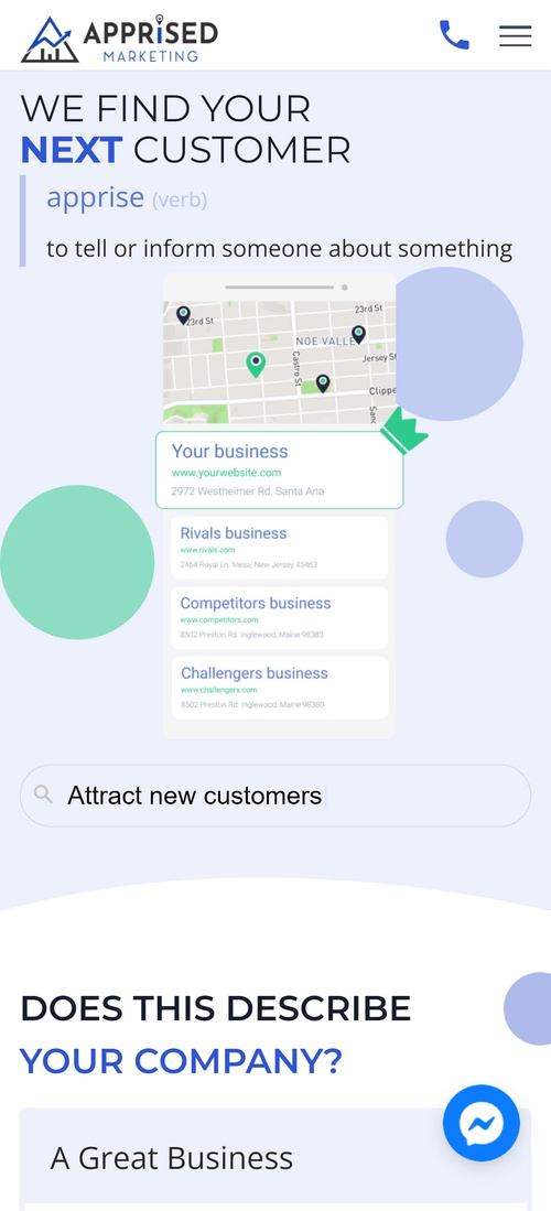 apprisedmarketing.com website mobile screenshot